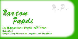 marton papdi business card